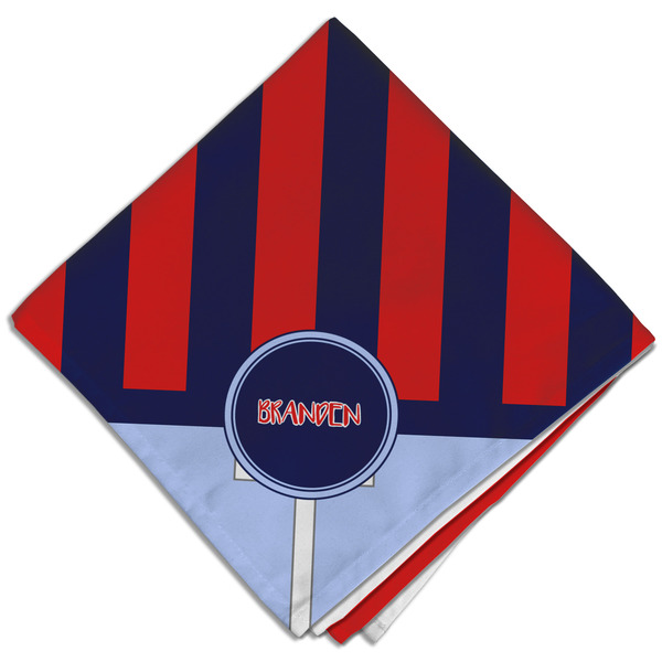 Classic Anchor & Stripes Cloth Napkins - Personalized Dinner (Folded Four Corners)