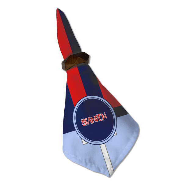 Classic Anchor & Stripes Cloth Napkins - Personalized Dinner (Folded in Ring) (MAIN)