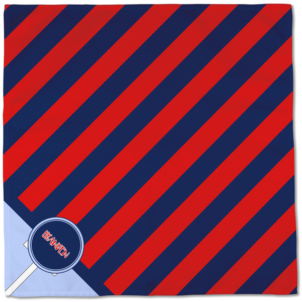Classic Anchor & Stripes Cloth Napkins - Personalized Dinner (Full Open)