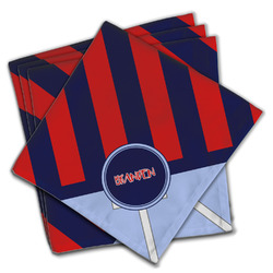 Classic Anchor & Stripes Cloth Dinner Napkins - Set of 4 w/ Name or Text