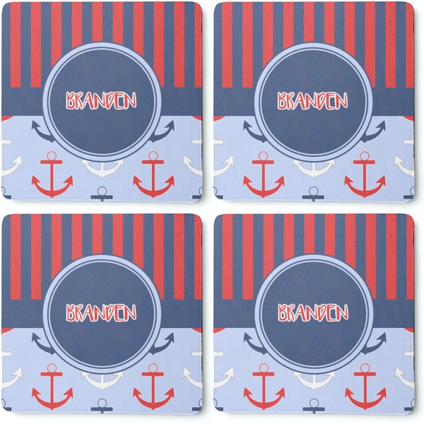 Classic Anchor & Stripes Coaster Rubber Back - Apvl