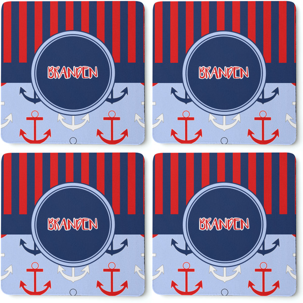Classic Anchor & Stripes Coaster Rubber Back - Apvl