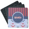 Classic Anchor & Stripes Coaster Rubber Back - Main