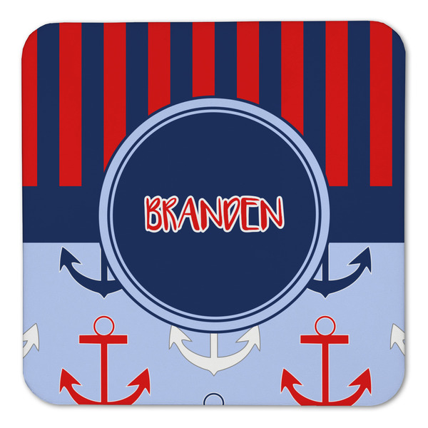 Classic Anchor & Stripes Coaster Set - FRONT (one)
