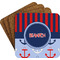 Classic Anchor & Stripes Coaster Set (Personalized)