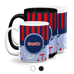 Classic Anchor & Stripes Coffee Mug (Personalized)