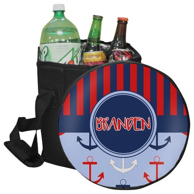 Custom Classic Anchor & Stripes Collapsible Cooler & Seat (Personalized)