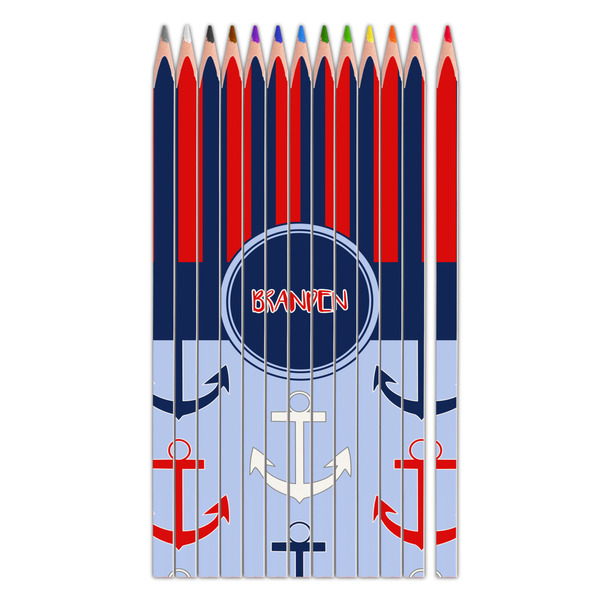 Custom Classic Anchor & Stripes Colored Pencils (Personalized)