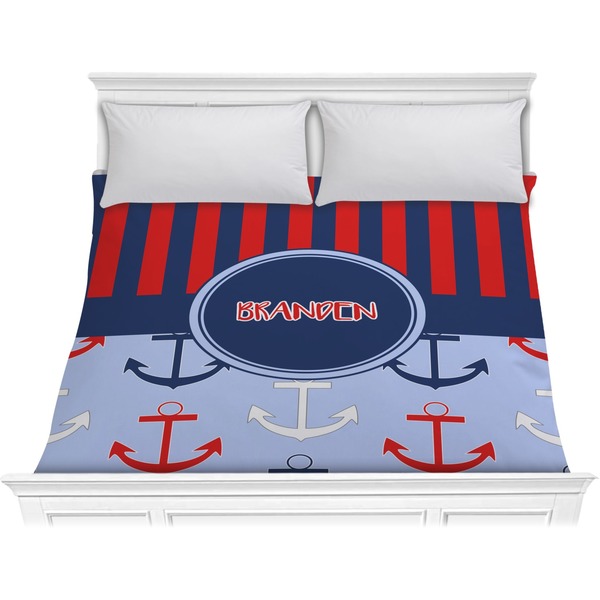Custom Classic Anchor & Stripes Comforter - King (Personalized)
