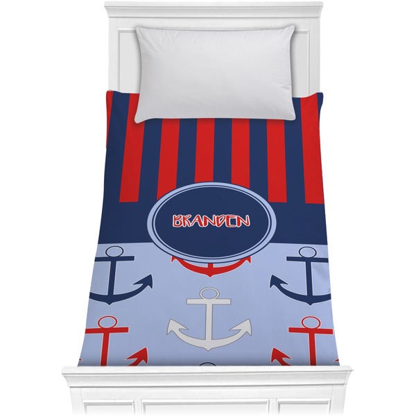 Custom Classic Anchor & Stripes Comforter - Twin XL (Personalized)