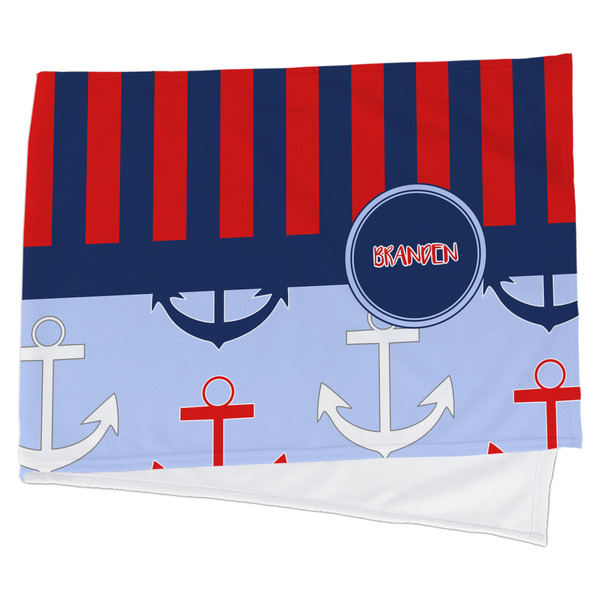 Custom Classic Anchor & Stripes Cooling Towel (Personalized)
