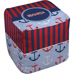 Classic Anchor & Stripes Cube Pouf Ottoman (Personalized)