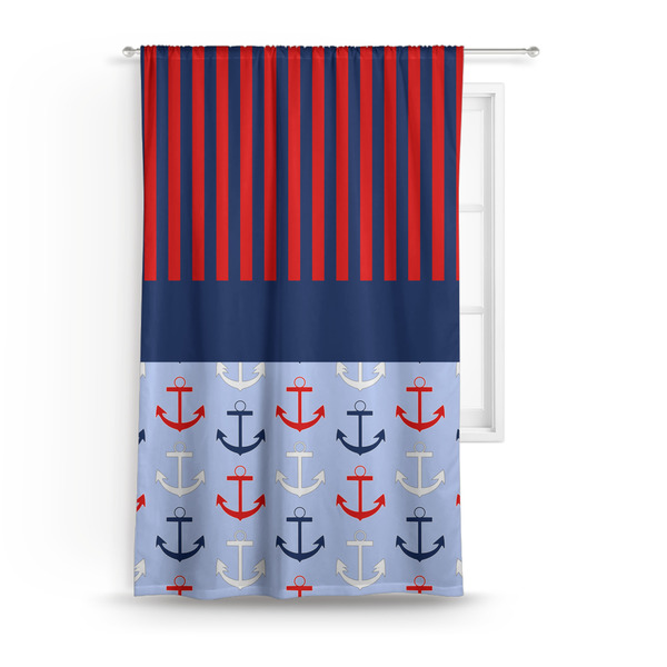 Custom Classic Anchor & Stripes Curtain