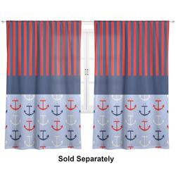 Classic Anchor & Stripes Curtain Panel - Custom Size