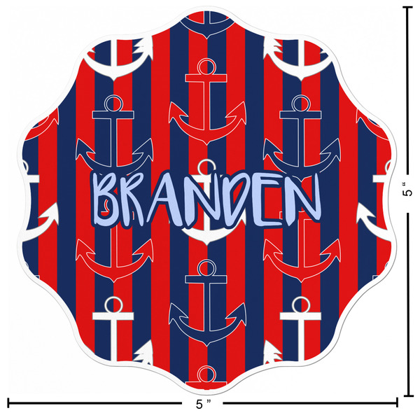 Classic Anchor & Stripes Custom Shape Iron On Patches - L - APPROVAL