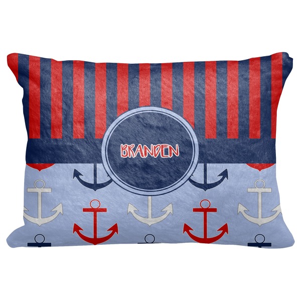Custom Classic Anchor & Stripes Decorative Baby Pillowcase - 16"x12" (Personalized)