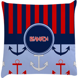 Classic Anchor & Stripes Decorative Pillow Case w/ Name or Text