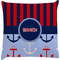 Classic Anchor & Stripes Decorative Pillow Case (Personalized)