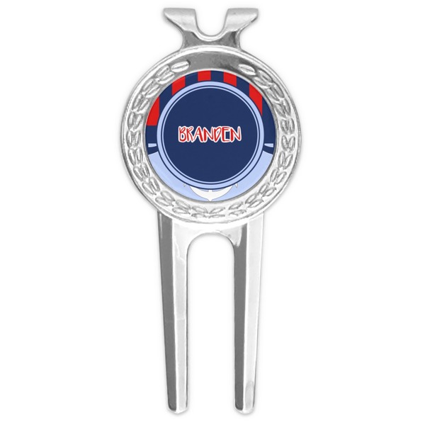 Custom Classic Anchor & Stripes Golf Divot Tool & Ball Marker (Personalized)