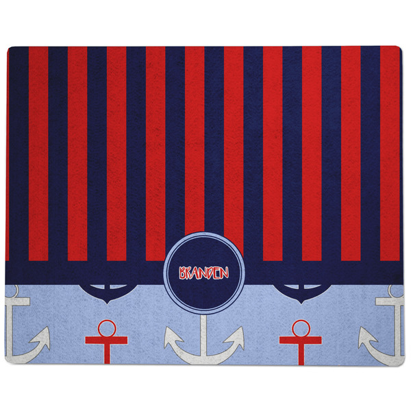 Classic Anchor & Stripes Dog Food Mat - Large without Bowls
