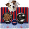 Classic Anchor & Stripes Dog Food Mat - Medium LIFESTYLE