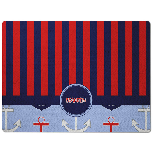Classic Anchor & Stripes Dog Food Mat - Medium without bowls