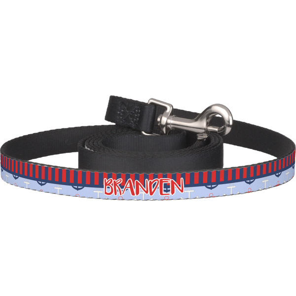 Custom Classic Anchor & Stripes Dog Leash (Personalized)