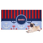 Classic Anchor & Stripes Dog Towel (Personalized)
