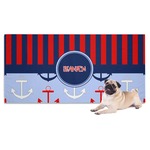 Classic Anchor & Stripes Dog Towel (Personalized)