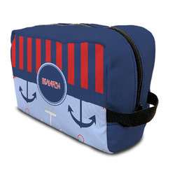 Classic Anchor & Stripes Toiletry Bag / Dopp Kit (Personalized)