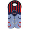 Classic Anchor & Stripes Wine Tote Bag (2 Bottles) w/ Name or Text