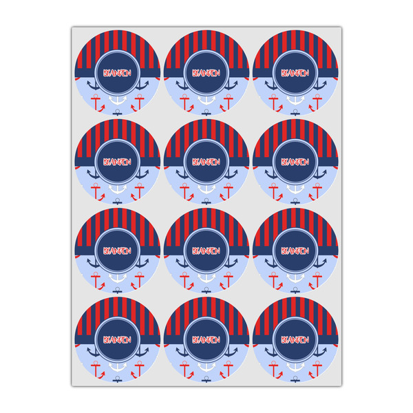 Classic Anchor & Stripes Drink Topper - Small - Set of 12