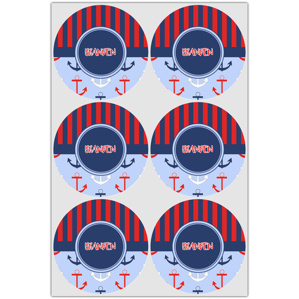 Classic Anchor & Stripes Drink Topper - XLarge - Set of 6
