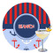 Classic Anchor & Stripes Printed Drink Topper - 3.5" (Personalized)