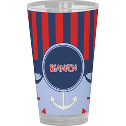 Classic Anchor & Stripes Pint Glass - Full Color (Personalized)