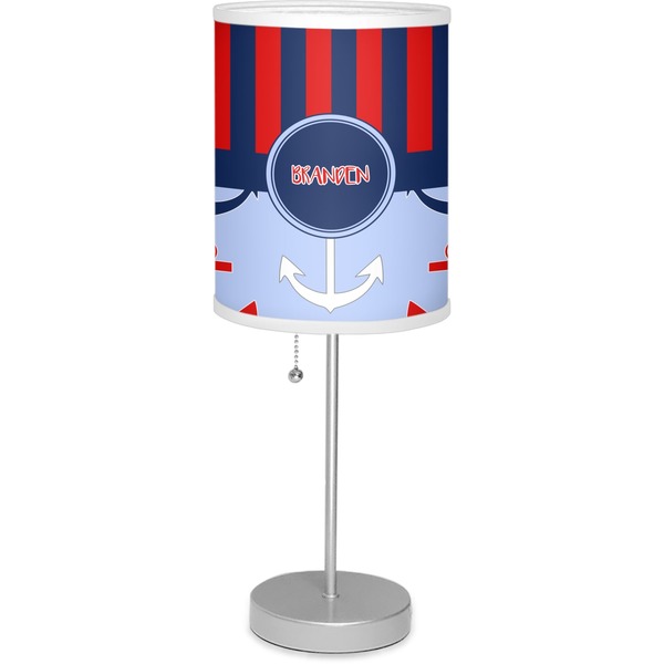 Custom Classic Anchor & Stripes 7" Drum Lamp with Shade (Personalized)