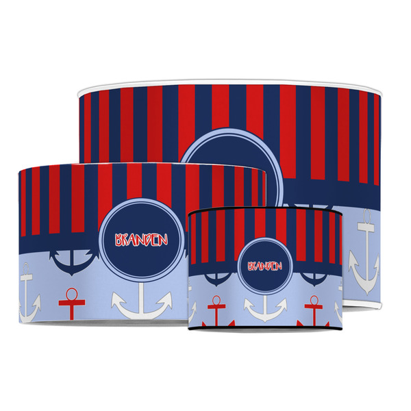 Classic Anchor & Stripes Drum Lampshades - MAIN