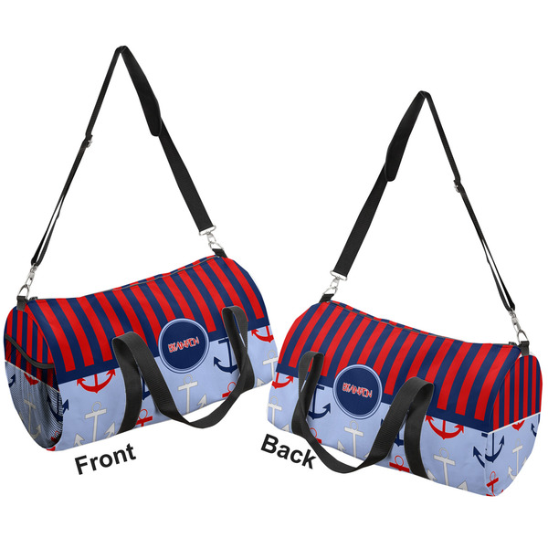 Classic Anchor & Stripes Duffle bag large front and back sides