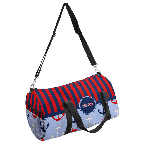 Custom Classic Anchor & Stripes Duffel Bag - Large (Personalized)