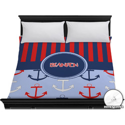 Classic Anchor & Stripes Duvet Cover - King (Personalized)