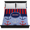 Classic Anchor & Stripes Duvet Cover - Queen - On Bed - No Prop