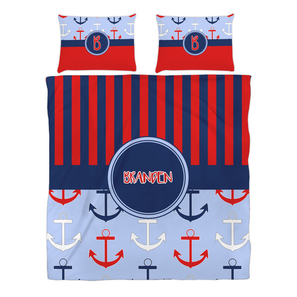 Classic Anchor & Stripes Duvet cover Set - Queen - Alt Approval