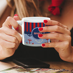 Classic Anchor & Stripes Double Shot Espresso Cup - Single (Personalized)