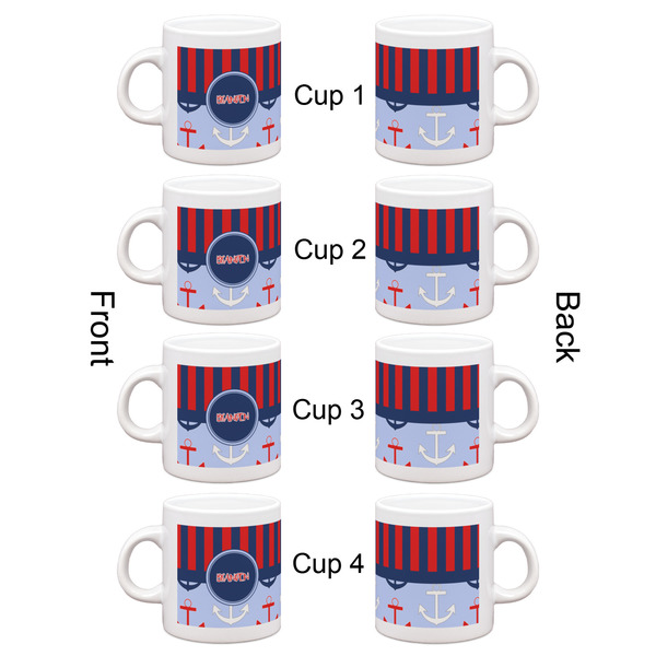 Classic Anchor & Stripes Espresso Cup Set of 4 - Apvl