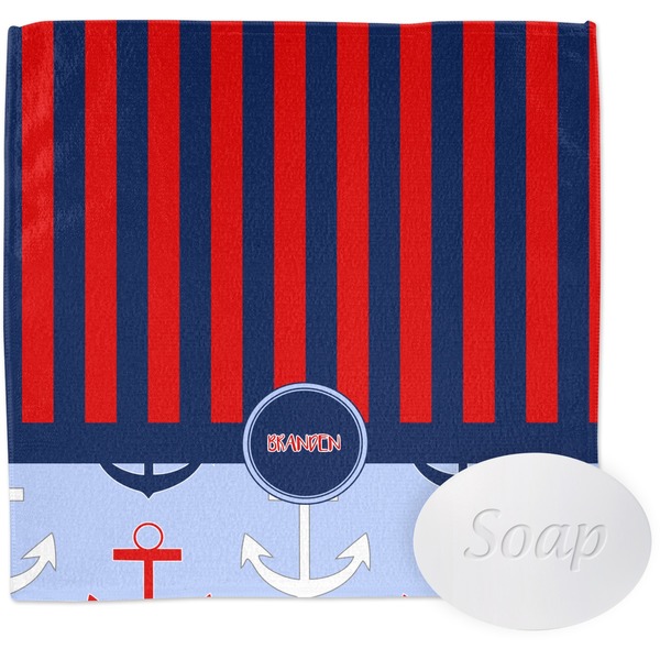 Classic Anchor & Stripes Wash Cloth with soap