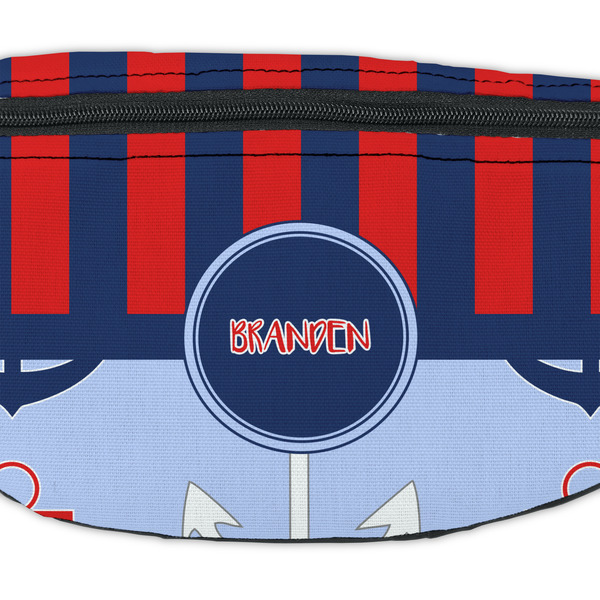 Classic Anchor & Stripes Fanny Pack - Closeup
