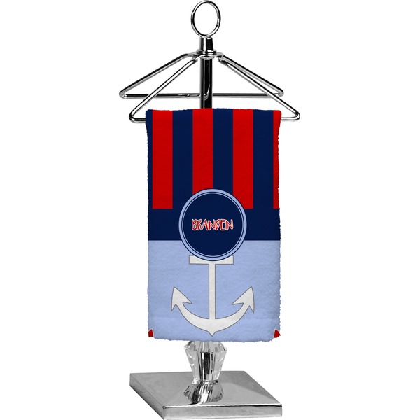 Custom Classic Anchor & Stripes Finger Tip Towel - Full Print (Personalized)