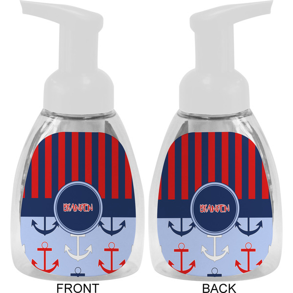 Classic Anchor & Stripes Foam Soap Bottle Approval - White
