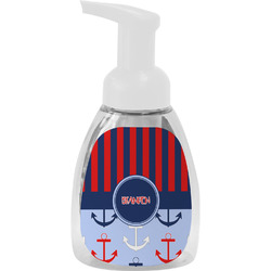 Classic Anchor & Stripes Foam Soap Bottle - White (Personalized)