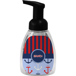 Classic Anchor & Stripes Foam Soap Bottle - Black (Personalized)